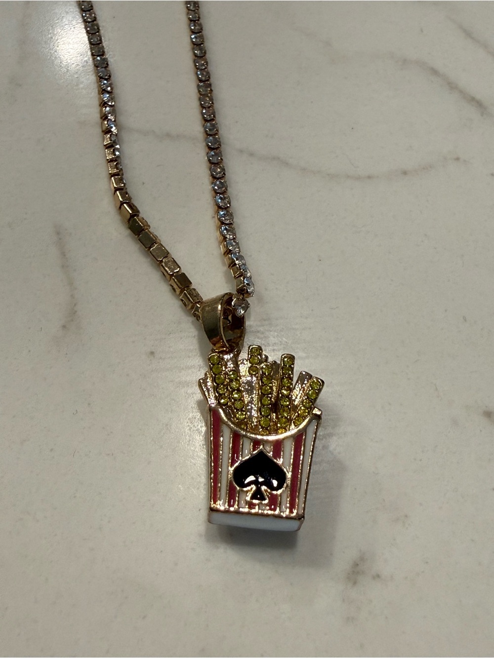 Kate Spade x Target rhinestone fry necklace